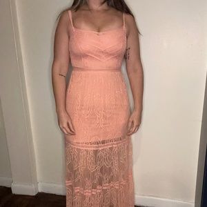 Bebe all over lace maxi dress NWT